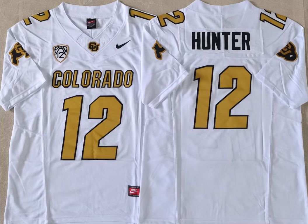 Men Colorado Buffaloes #12 Hunter White 2025 Nike Limited NCAA Jersey style 2